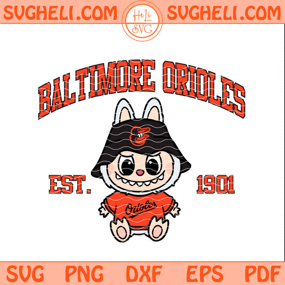 Baltimore Orioles Labubu Baseball Svg Labubu MLB Svg Png Dxf Eps Pdf Files
