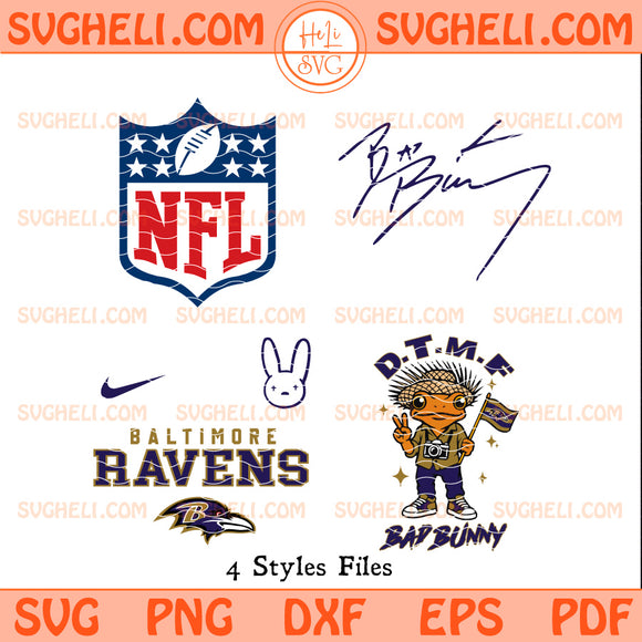 Baltimore Ravens NFL Bad Bunny Svg Baltimore Ravens Svg
