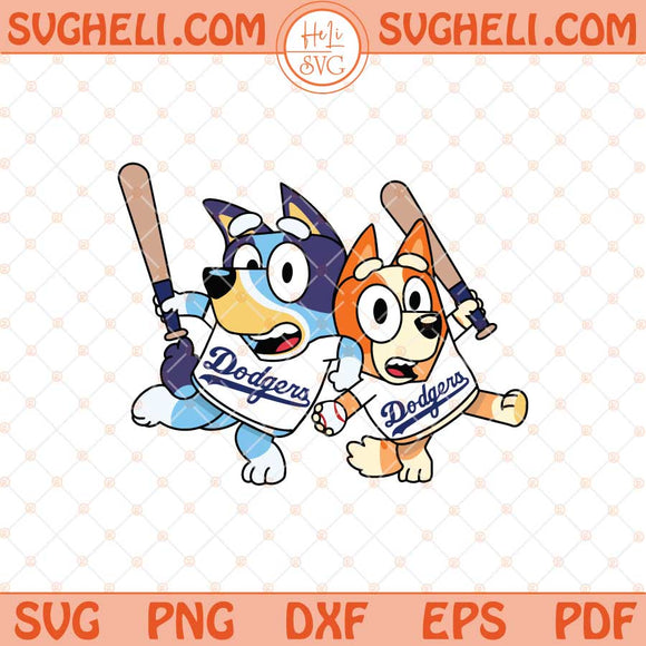 Baseball Dodgers Bluey Svg Dodgers Baseball Bluey Dog Svg Png Dxf Eps Files