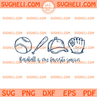 Baseball Is My Favorite Season Svg Blue Baseball Svg
