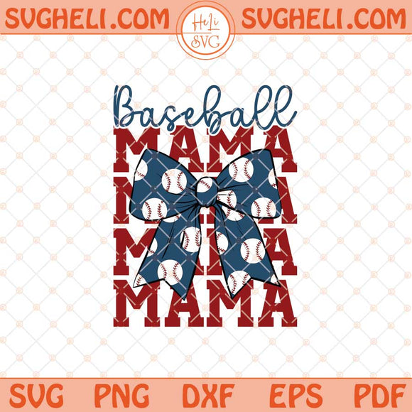 Baseball Mama Svg Baseball Coquette Bow Svg Baseball Svg Png Dxf Eps Files