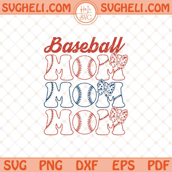 Baseball Mom Svg Coquette Bow Baseball Svg Sports Mom Svg Png Dxf Eps Files