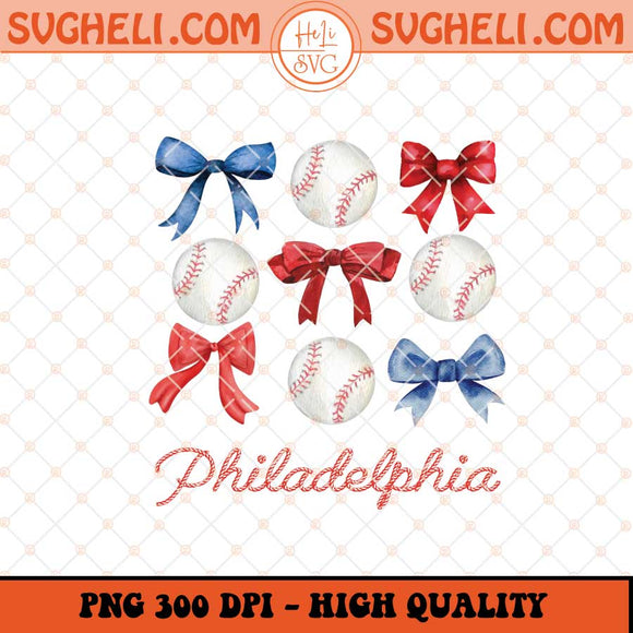 Baseball Philadelphia Phillies Bow Png Baseball Bow Png Sublimation Files