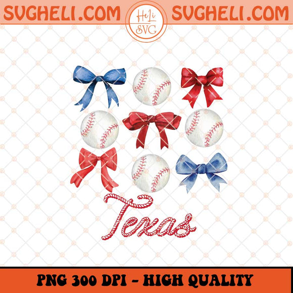 Baseball Texas Bow Png Vintage Baseball Bow Png Baseball Png Sublimation Files