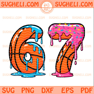 Basketball 67 Six Seven Funny Gen Alpha Meme Drip Svg