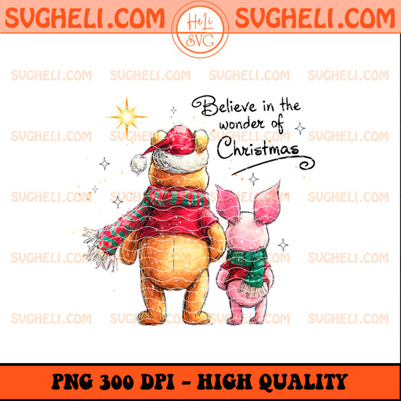 Believe In The Wonder Of Christmas Handwrite Winnie Pooh Png