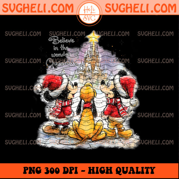 Believe In The Wonder Of Christmas Mouse & Friends Png