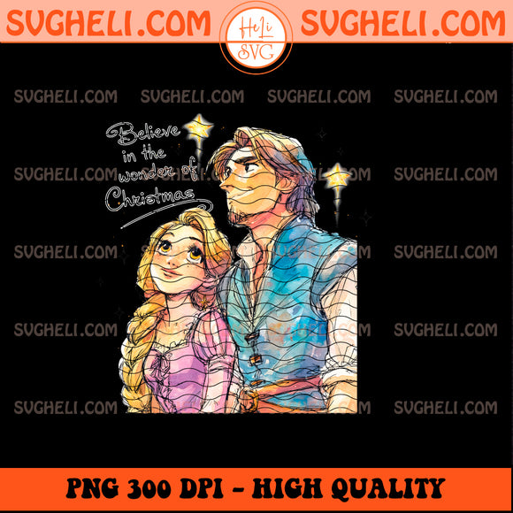Believe In The Wonder Of Christmas Rapunzel and Flynn Png