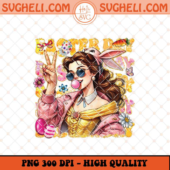 Belle Princess Easter With Sunglasses Png Belle Bunny Png Sublimation Files