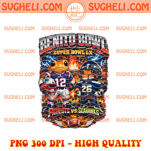 Benito Bowl 90s Retro Patriots vs Seahawks Super Bowl LX Png
