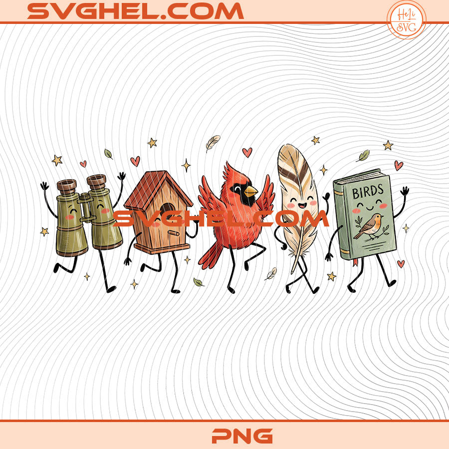 Bird Watching Doodle Png Cute Birdwatcher Character Png