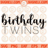 Birthday Twins Svg Matching Svg Twins Birthday Svg Baby Onesie Svg Png Dxf Eps Files