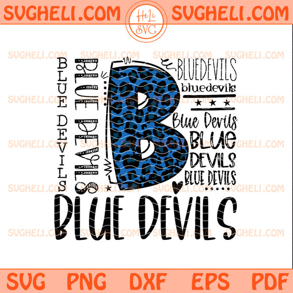 Blue Devil Svg Blue Devil Football Svg Football Team Svg