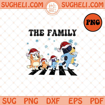 Blue Family Merry Christmas Png Blue Christmas Png Bluey Png Sublimation Files