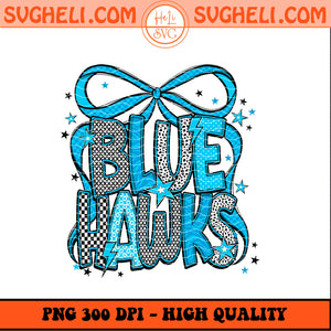Blue Hawk Coquette Bow Png Blue Hawk With Bow Png Sublimation Design