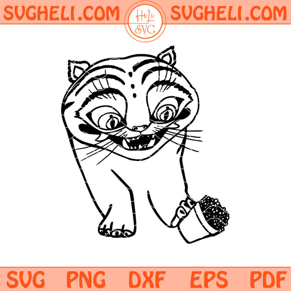 Blue Tiger Playing With Flower Pot Svg KPop Demon Hunters Svg Png Dxf Eps Files