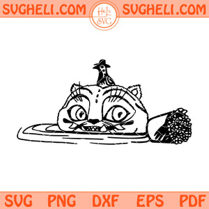 Blue Tiger and Bird in Tiny Hat Svg Blue Tiger and Flower Pot Svg Png Dxf Eps Files