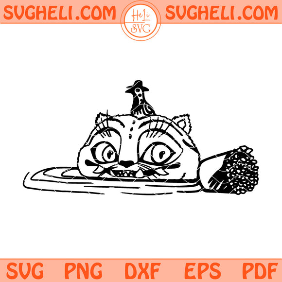 Blue Tiger and Bird in Tiny Hat Svg Blue Tiger and Flower Pot Svg Png Dxf Eps Files