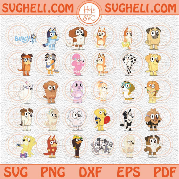 Bluey Bundle Svg Blue Dog Svg Bluey Family Svg Bluey Party Svg Png Dxf Eps Files