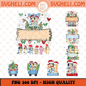 Bluey Family Custom Name Bundle Png Bluey Christmas Png Sublimation Files