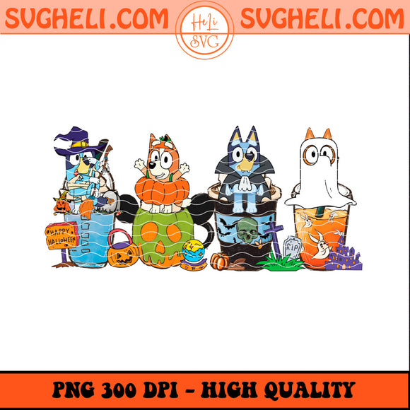 Bluey Halloween Coffee Cups Png Bluey Scary Coffee Cup Png