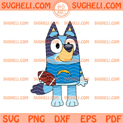 Bluey Los Angeles Chargers Football Svg Bluey Football Svg