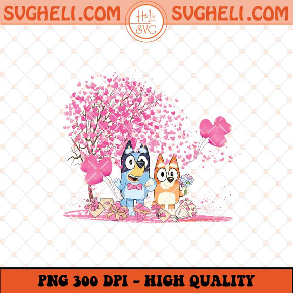 Bluey Love Png Blue Dog And Bingo Couple Png Sublimation Files