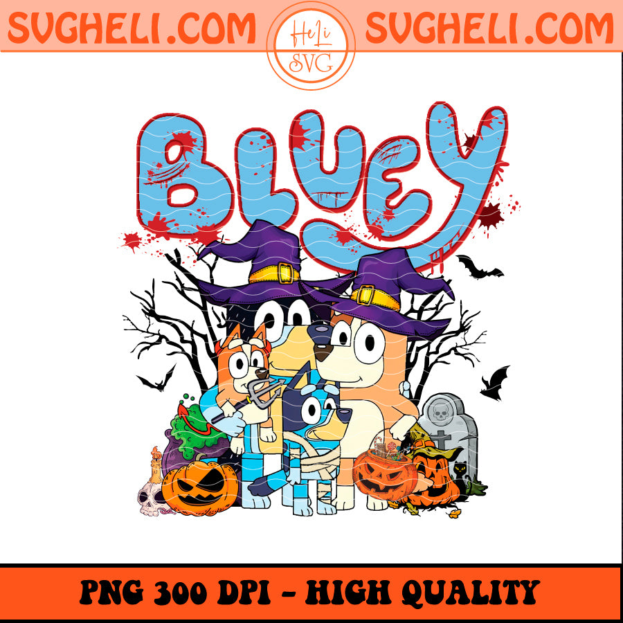 Bluey and Bingo Halloween Family Png Halloween BLuey Png