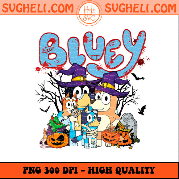 Bluey and Bingo Halloween Family Png Halloween BLuey Png
