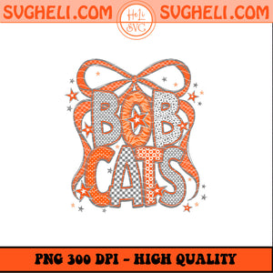 Bobcats Mascot Coquette Bow Png Bobcats With Bow Png Sublimation Design