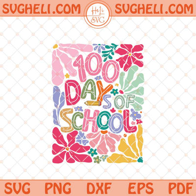 Boho 100 Days Of School Svg 100 Days of School Coquette Svg Png Dxf Eps Files