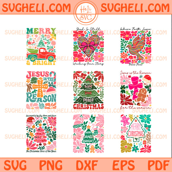 Boho Christmas Christian Svg Bundle Jesus Is The Reason Svg
