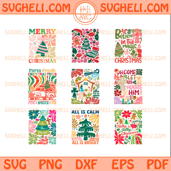 Boho Religious Christmas Tree Svg Bundle True Story Svg
