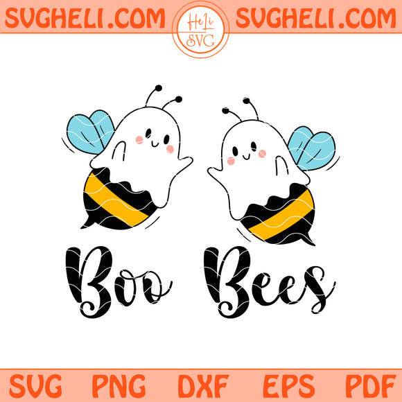 Boo Bees Svg Ghost Bee Svg Boo Svg Halloween Svg Png Dxf Eps Pdf Files