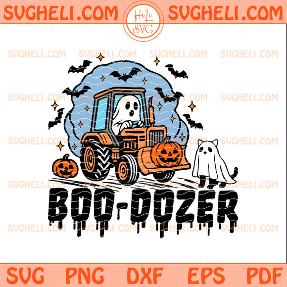 Boo-Dozer Toddler Graphic Svg Cute Bulldozer Halloween Svg