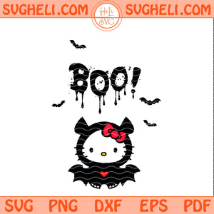Boo Hello Kitty Halloween Svg Hello Kitty Little Bat Svg