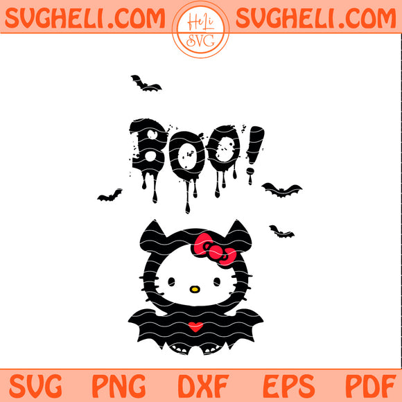 Boo Hello Kitty Halloween Svg Hello Kitty Little Bat Svg