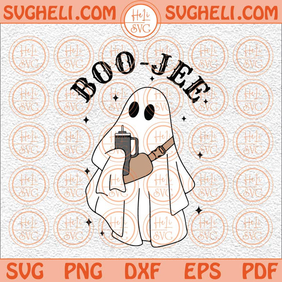 Boo Jee Halloween Svg Trendy Halloween Ghost Svg Coffee Tumbler Svg Png Dxf Eps Files