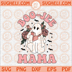Boo Jee Mama Svg Retro Halloween Svg Floral Mama Svg Retro Mama Svg Png Dxf Eps Files