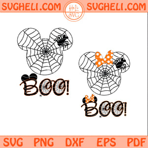 Boo Spooky Spider Mickey Minnie Head Svg Boo Disney Svg