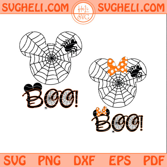 Boo Spooky Spider Mickey Minnie Head Svg Boo Disney Svg