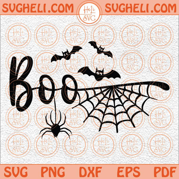 Boo Svg Halloween Spiderweb Svg Kids Halloween Svg Halloween Svg Png Dxf Eps Files