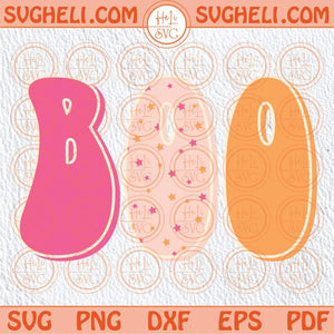 Boo Svg Preppy Halloween Svg Groovy Halloween Litle Girl Svg Png Dxf Eps Files