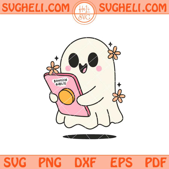 Bookish Girlie Ghost Svg Cute Trendy Bookish Artsy Svg Png Dxf Eps Files