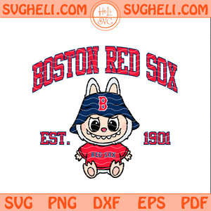 Boston Red Sox Labubu Baseball Svg Labubu MLB Svg Png Dxf Eps Pdf Files