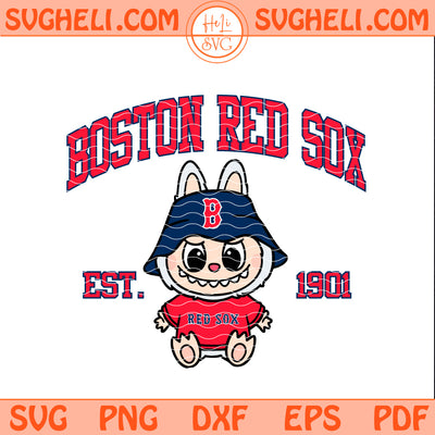 Boston Red Sox Labubu Baseball Svg Labubu MLB Svg Png Dxf Eps Pdf Files