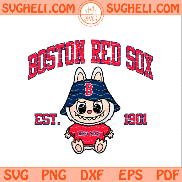 Boston Red Sox Labubu Baseball Svg Labubu MLB Svg Png Dxf Eps Pdf Files