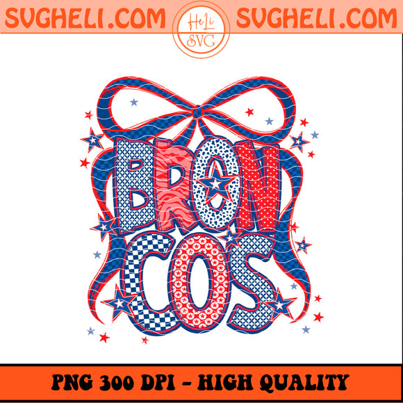 Broncos Mascot Coquette Bow Png Broncos With Bow Png Sublimation Design