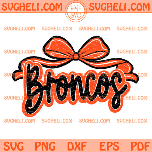 Broncos Retro Football Bow Svg Coquette Bow Broncos Svg