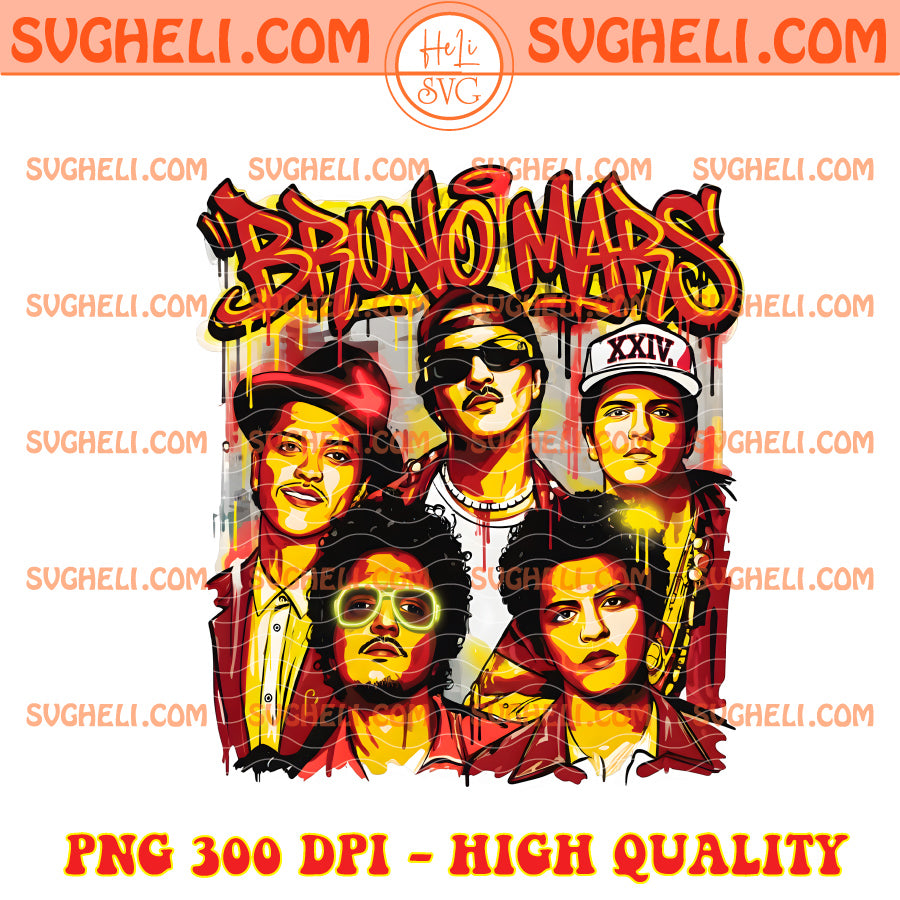 Bruno Mars The Romantic Tour Png, Vintage Bruno Mars Png